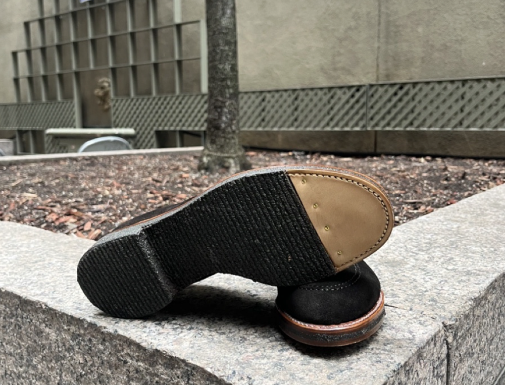 D3921 Chocolate Brown Suede Demi Boot With Moccasin Stitch
